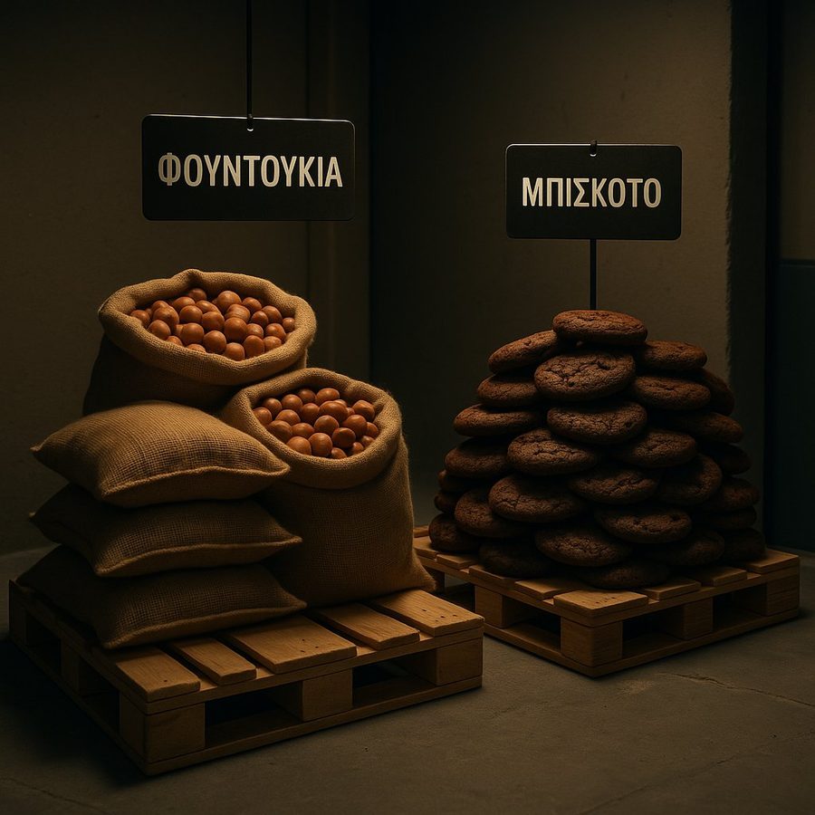 Premium hazelnuts and biscuit ingredients at VISSO factory